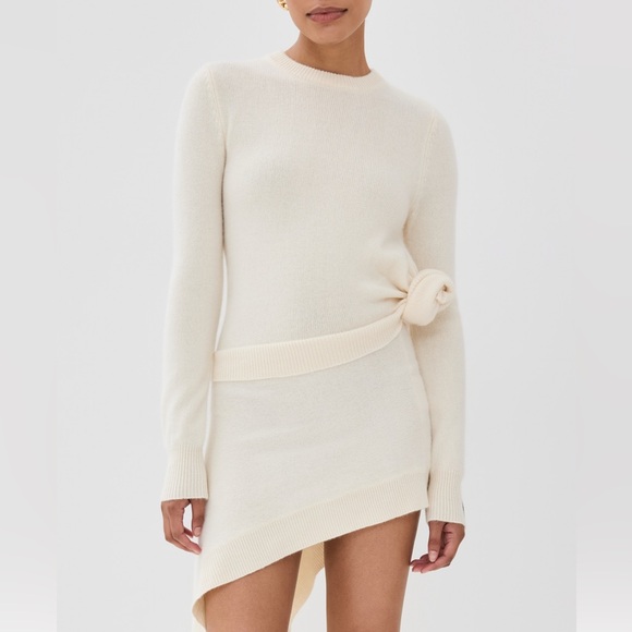 ROKH - Double Knit Knotted Dress - Small - Ivory - Picture 2 of 3